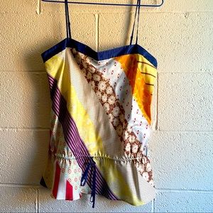 Bcbgmaxazria patchwork silk cami Size S